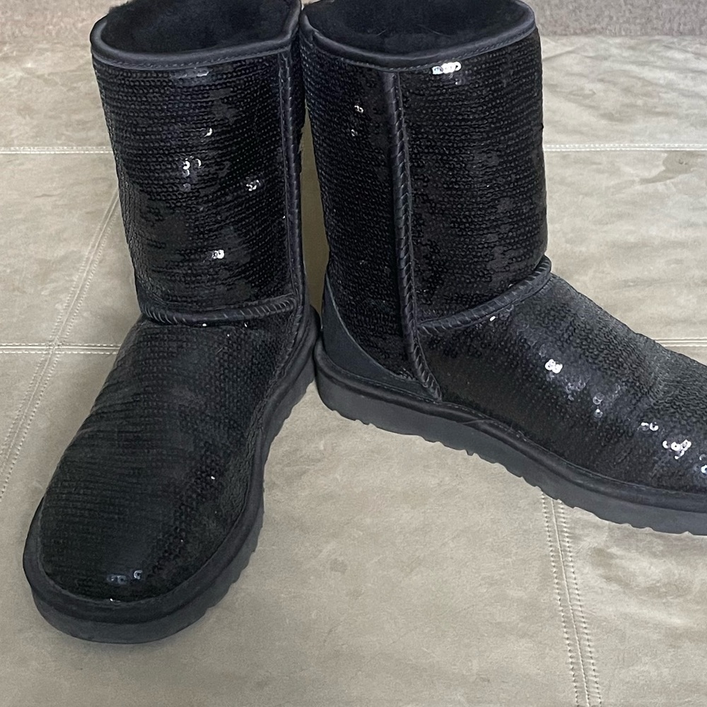 Black sequin Ugg boots size 7